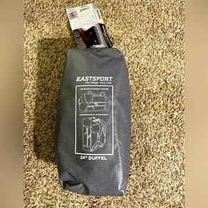 NWT convertible backpack and duffle bag with storage bag grey